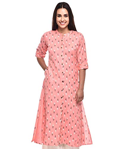 Image of Pistaa's Women's Cotton Relaxed Fit A Line Kurta