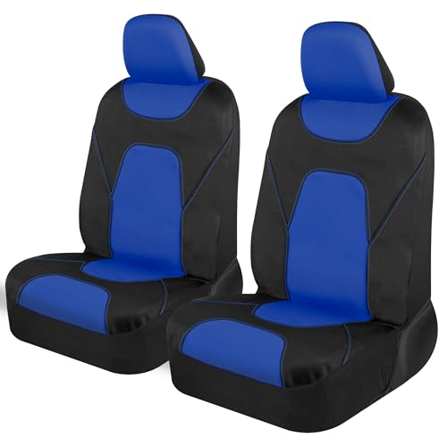 Motor Trend AquaShield Waterproof Front Seat Covers, Blue Seat Covers for Cars – Neoprene Front Car Seats Cover, SUV Seat Covers Protector - Car Interior Cover for Auto, Trucks, & Dog Owners