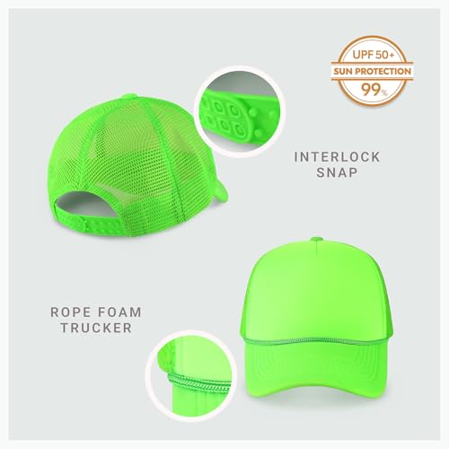 Image of CHOK.LIDS Classic Foam Trucker Hat Summer Mesh Rope Cap Solid Two Toned Blank Hat Mens Womens Adjustable Strap Light Weight
