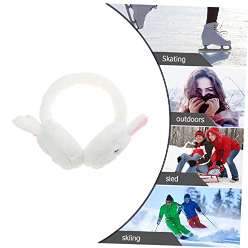 2 piezas de orejeras de conejo para niños protectores de felpa térmicos 7