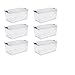 Sterilite 66 Qt./62 L Latch Box, Stadium Blue - 6 Pack