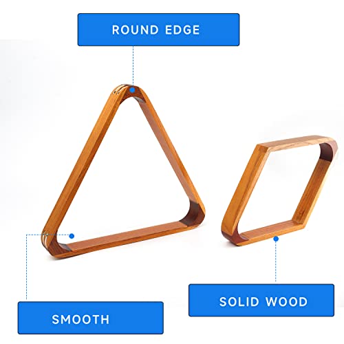 GSE Games & Sports Expert Solid Wood Billiard 8-Ball Triangle / 9-Ball Diamond Pool Ball Racks for 2-1/4" Pool Balls, Pool Table Accessories - Image 2