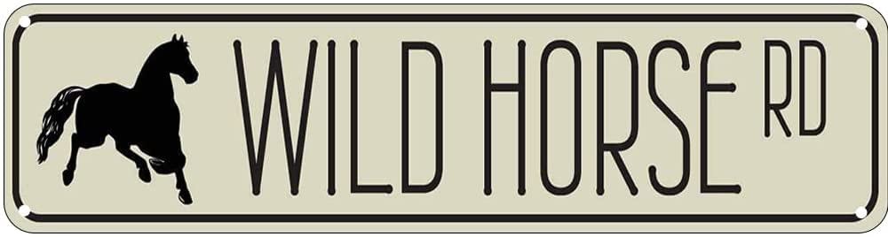 Wild Horse RD Retro Tin Signs Aluminum Metal Sign for Kitchen Home Garden Wall Bar Cafe Decor 4x16 Inch