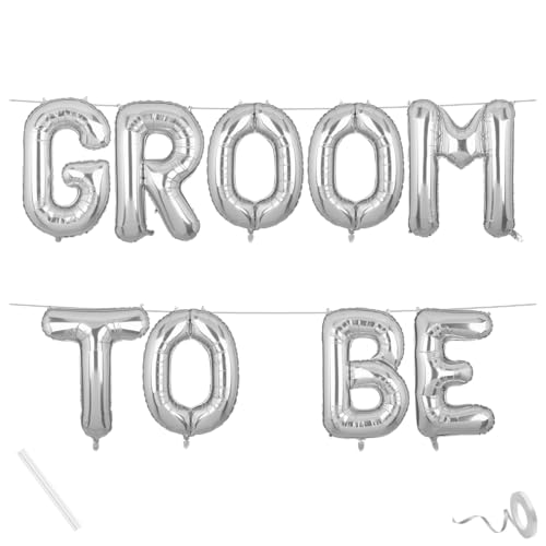 Image of Groom To Be Banner Silver for Wedding Home Boys Foil Balloon Decoration Decor Celebration Silveren