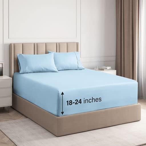 Extra Deep Pocket Sheets - 4 Piece Sheet Set - Full Sheets Deep Pocket - Extra Deep Pocket Full Sheets - Deep Fitted Sheet Set - Extra Deep Pocket Full Size Sheets - Easily Fits Extra Deep Mattresses