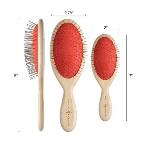 Sheila Stotts Untangle Wood Brush- Detangler Hair Brush - Glide Through Tangles With Ease For All Hair Types- For Women, Men, Children- Brush Damp Or Dry Hair (Small Brush: Length 7" Width 2") #TOP1