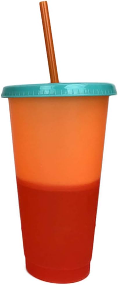 Amazon Domo 色が変わるプラスチックカップ 変色 コップ ウォーターカップ 環境保護pp サーモクロミックカップ 温度検知 ストロー付き プレゼント ミキシンググラス カクテルストレーナー オンライン通販