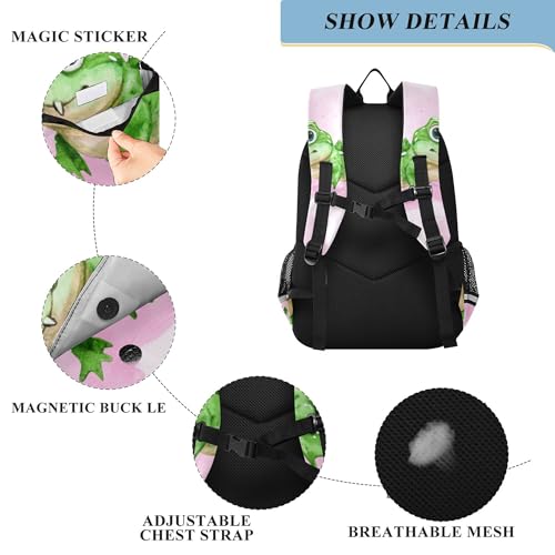 Watercolor Crocodile Backpack Lightweight Daypack Laptop Backpack School Elementary Travel Computer Bookbag3