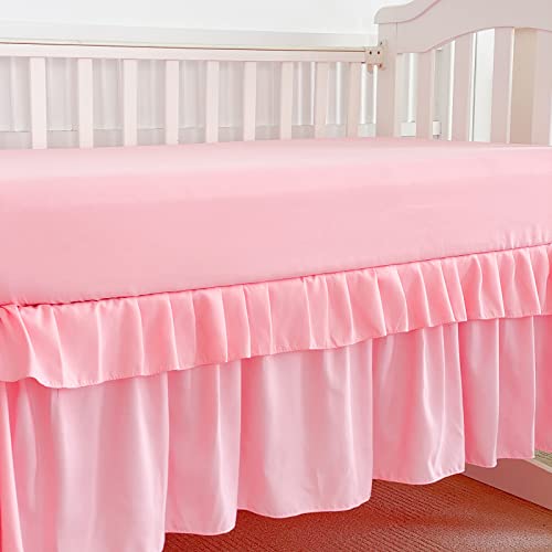 Tassels Crib Bedding Set 3 Pieces Baby Tassels Quilted Comforter With Fitted Sheet And Bed Skirt - Cute Tassels Chic Baby Bedding Soft Blanket Design Pink #TOP6