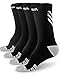 DOVAVA Calze a Compressione Graduata Uomo e Donna, 4 Paia Calze Elastiche Sportivi, 15-20mmHg, per Corsa, Ciclismo, 38-42(S/M), Nero