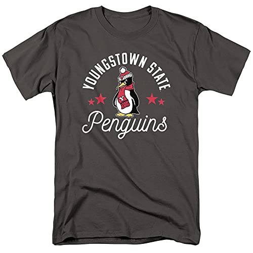Youngstown State University Official Penguins Unisex Adult T-Shirt, Charcoal, 2X-Large