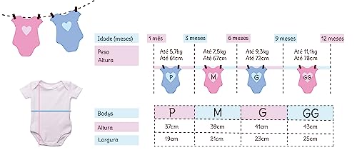 Kit Roupa De Bebe 12 Peças Body Manga Regata Estampado e Shorts Algodão (GG, Menino)