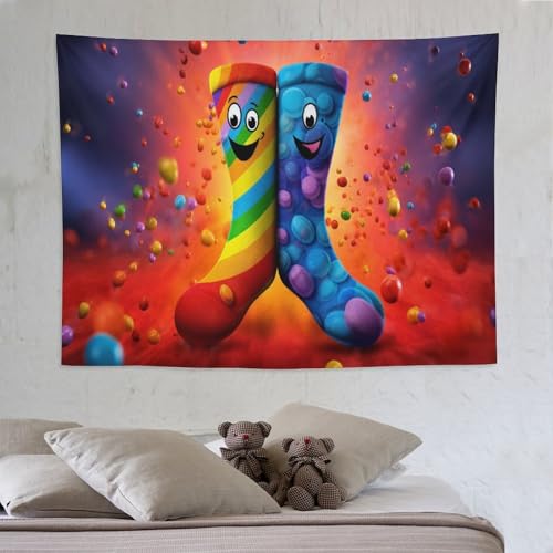 Tapisserie murale arc-en-ciel PAZZK 150x200cm pour décoration de salon et dortoir