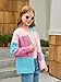 Haloumoning Girls Color Block Cardigan Sweaters Kids Chunky Open Front Knitted Sweater 5-14 Years Light Pink