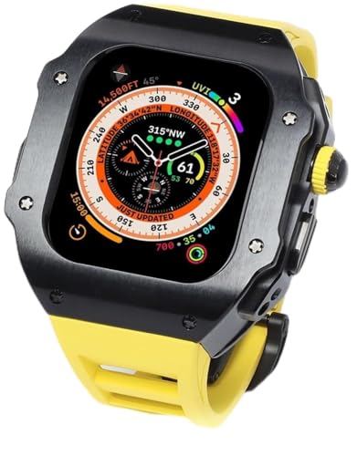 Boîtier de montre en métal Apple Watch Series Ultra 2 bracelet caoutchouc homme SAAWEE