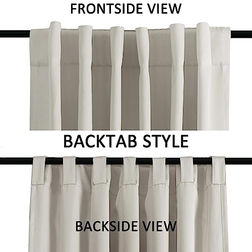 Window Treatments Drapes Room Darkening Curtain Panels Back Tab/Rod Pocket Curtain Panels For Living Room Thermal Insulated Noise Reducing Window Curtain 52" Wide X 96" Long, Creambeige, 2 Panels #TOP3