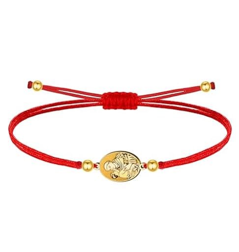 cotigo- Pulsera virgen y santos de España, virgen del Carmen, Rocio, Fatima, san Benito y mas, pulsera para mujer y hombre, regalos mujer, regalo abuela. (SAN ANTONIO - ROJO) | Ya disponible en tu tienda friki favorita! En mundofriki.es!