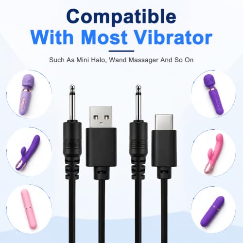 Image of ZORBES 2Pcs 2.5mm Jack Massager Charger Cable with USB-A & USB-C Port