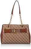 Guess Damen Taschen Women's Bag Aviana Luxury Satche, Latte/Cognac, Einheitsgröße