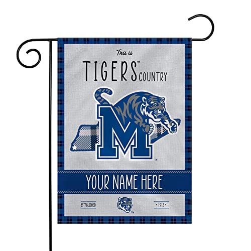 Rico Industries NCAA Memphis Tigers This is Tigers Country - Plaid Design Personalized Garden Flag