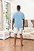 Ekouaer Schlafanzug Herren Kurz Lustig Karierte Pyjama Kurzer Sommer Shorty Zweiteilige Casual V-Ausschnitt Nachtwäsche Set Geschenk für Männer, Hellblau, L