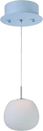 White 6.25In. Wide Led Pendant with Frosted Glass Shade from The Puffs Collection