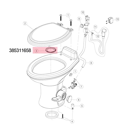 Image of RV Toilet Flush Ball Seal Gasket Replacement 385311658 for Dometic 320 310 300 Avoid Water Leaking (2PC)