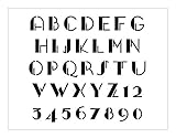ART DECO 20s Alphabet Stencil 1 Inch 1920's Vintage Font Set Letters Sheet S576