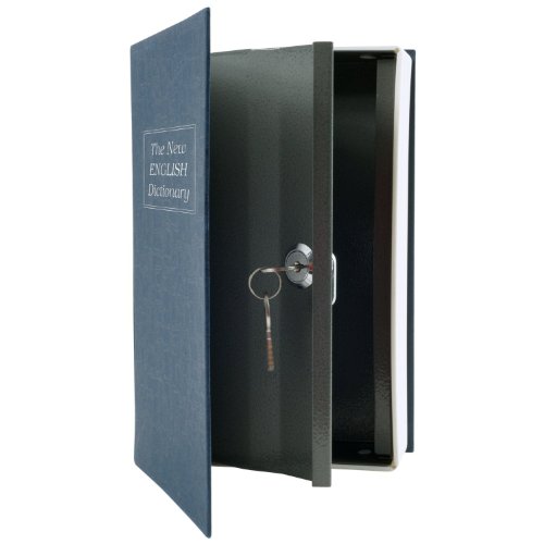 Booksafe Home Dictionary Diversion Book Safe With Key Lock, Metal (Blue, S) #TOP13
