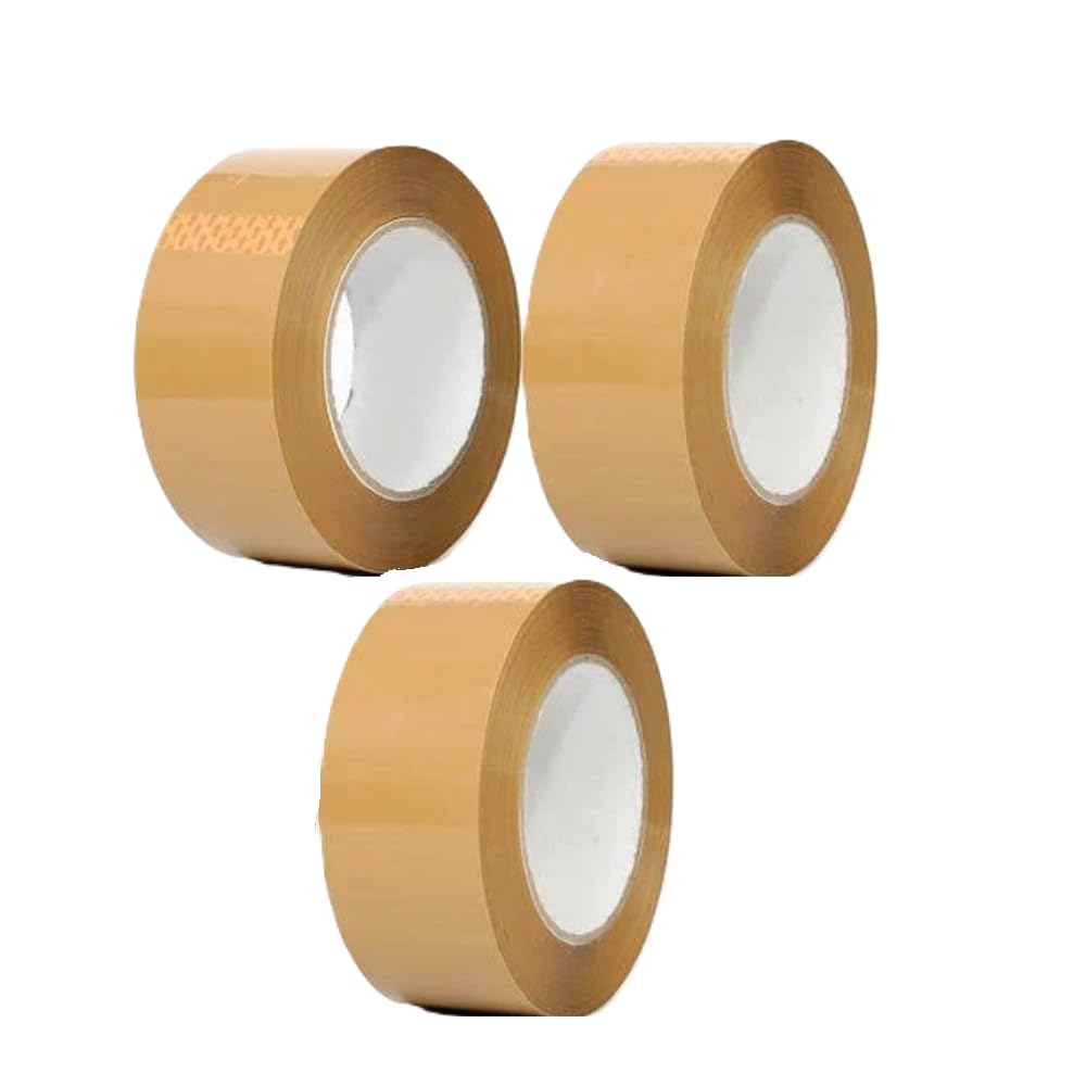 Packing Tape, Brown, 2 Inch × 50 Meters (Pack of 3) | Strong Adhesive Carton Sealing Tape for Packaging, Shipping, E-Commerce, Office & Home Use