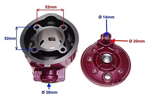 horlirty 90 cc 49 mm Motorrad Luftzylinder-Set für Minarelli AM6 Yamaha MBK TZR