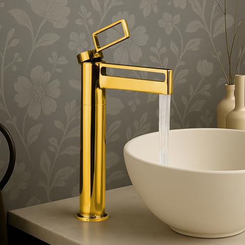 Plantex Pure Brass Wash Basin Mixer Tap Hot and Cold/Pillar Tap for Wash Basin-Deck Mount -(7881-Gold)