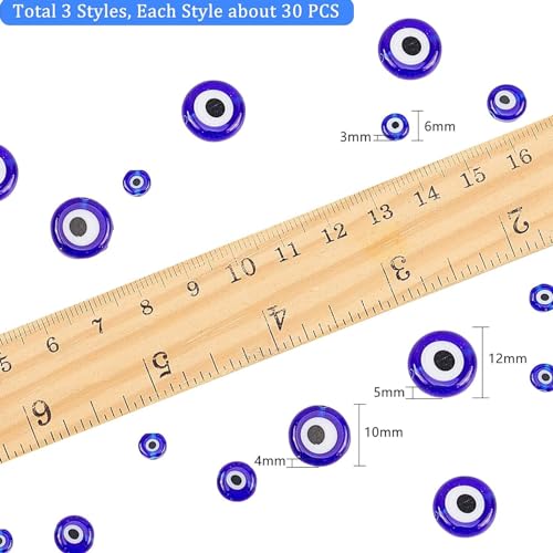 Crystal Flat Evil Eye Beads for DIY Bracelets Necklace Jewelry Making by FANGQUN - Used condition - Image 2