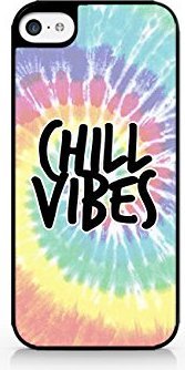 Chill Vibes (Tie Dye Version) - Tie Dye - Colorful - Hipster - Compatible for iPhone 5C Black Case (C) Andre Gift Shop