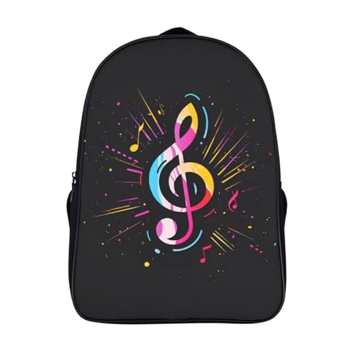 Mochila escolar de música impermeable con tirantes ajustables y capacidad para libros