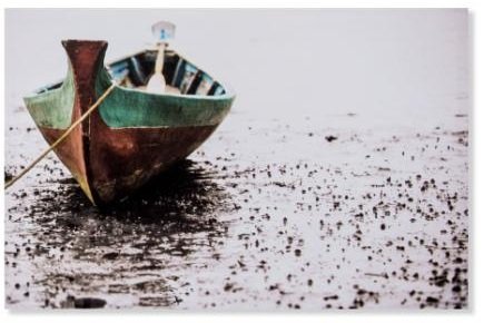 Tableau Barque mer toile tendue anti-reflet pour mur blanc vide 60x40