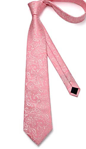 Image of Enlision Ties for Men Floral Tie Handkerchief Cufflinks Set Formal Flower Classic Mens Necktie & Pocket Square Wedding