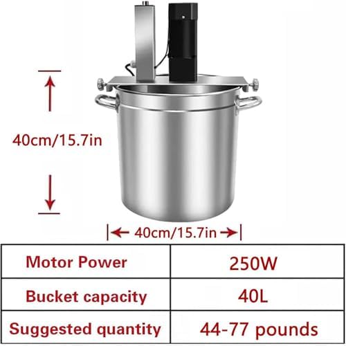 25L Commercial Food Mixer - Automatic Kitchen Mixer with 4 Blades & Stirring Scraper for Jam, Sauce, Filling, Hot Pot Seasoning, and Stir-Frying - 40L Capacity