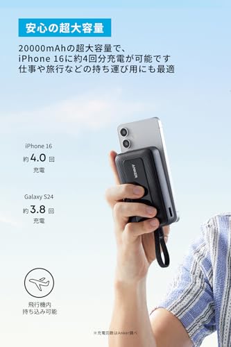 Anker Zolo Power Bank (20000mAh, 30W, Built-In USB-Cケーブル) A1689 の商品画像 1