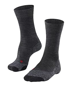 FALKE Herren Wandersocken TK2 Explore M So Wolle Funktionsmaterial antiblasen dick 1 Paar, Grau Asphalt Melange 3180-O, 42-43
