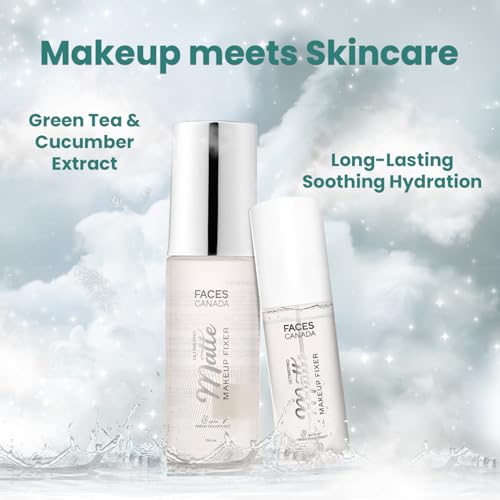 Image of FACESCANADA Ultime Pro Matte Makeup Fixer,100Ml|Long Lasting Makeup Setting Spray|Keeps Makeup Intact|Flawless Matte Finish|Hydrates,Soothes&Refreshes Skin|Non Drying&Controls Oil,1 Count (Pack of 2)