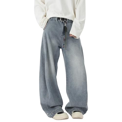 DOSLAVIDA Baggy Jeans Y2K Hip Hop Jeans Vintage Denim Pants Streetwear Skater Casual Wide Leg Trousers3