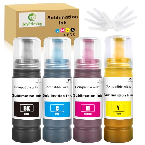 JoyPrinting Sublimation Ink Compatible for 2810 1810 2710 2714 2711 2726 2850 2820 2830 2815 2820 2856 2876 2750 2700 2870 2871 2811 2860 2861 3850 4850 4500 2650 Printer (BK/C/M/Y 4-Pack)