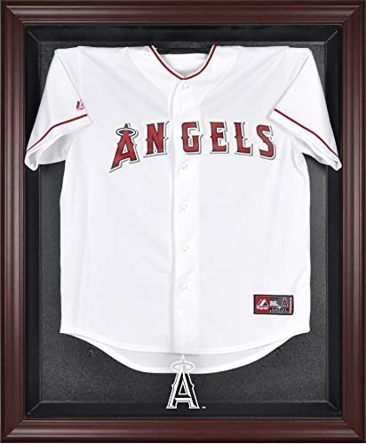 Los Angeles Angels of Anaheim Mahogany Framed Logo Jersey Display Case - Baseball Jersey Logo Display Cases ''Case Only''