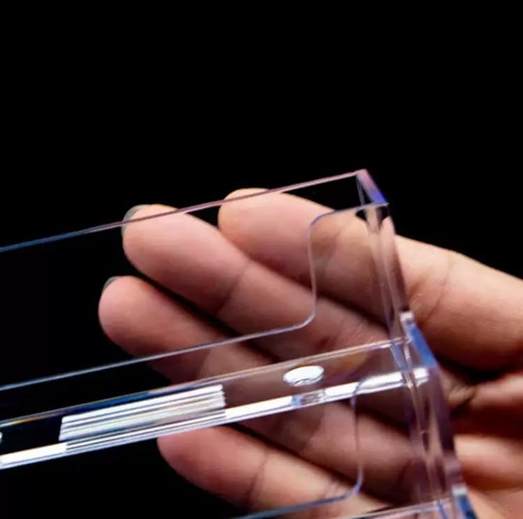 Miniatura 4 de Paquete de 1 tarjetero transparente de 3 niveles, organizador de tarjetas de plástico para oficina en casa, escritorio y mostrador, capacidad de 180