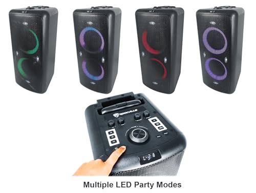 Image of Rockville Elite Party 65 Bluetooth Karaoke Party Speaker | Vocal Effects, 2000W Peak /500W RMS, 12-Hour Rechargeable Battery, Guitar and Optical Inputs, USB, Aux, Mic, LED Light, Wheels