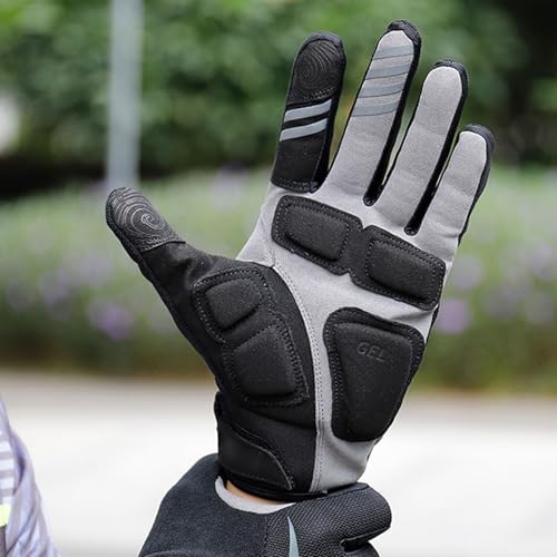 1 Para Pełnopalcowe Rękawiczki Rowerowe, Wkładka Zaworu Antypoślizgowe Amortyzacja Wstrząsów Rękawic