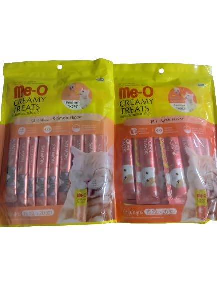 Meo Creamy Cat Treats - 300 Gm (15 Gm X 20 Pcs In Each Pack) - Pack Of 2 (1 Crab/1 Salmon) - Sold By All For Pets, For All Life Stages (B0CB6TM67M) Amazon Price History, Amazon Price Tracker