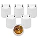 JACKYLED GU24 to E26 E27 Adapter 6-pack Heat Resistant Up to 200℃ Fire Resistant Converts GU24 Pin Base Fixture to E26 E27 Standard Screw-in Socket