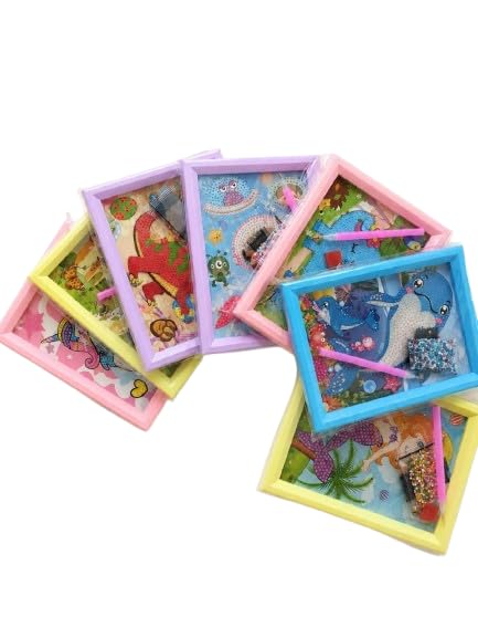 RERLEICO 2Pcs 5D Diamond Painting Kit for Kids DIY Crystal Gem Arts and Crafts Mosaic Set with Frame Creative Hobby Gift & Birthday Return Gifts Arts and Craft Kit for Kids Learning Toy-Multi Design-image-46